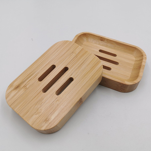 Bamboo soap box Japanese soap rack bathroom home hotel bathroom soap box single layer drained wooden soap box