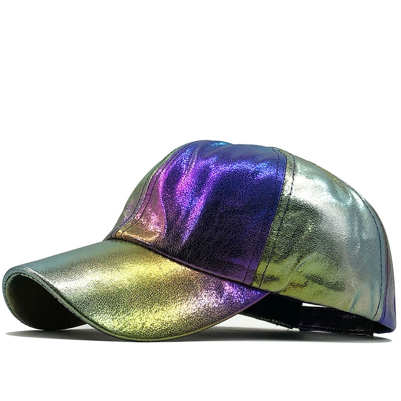 Unisex Bright Colored PU Leather Duckbill Baseball Cap Adjustable Cotton Denim Hat For Men And Women Casual Streetwear Outdoor Sporty_voghion.com