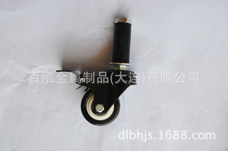 供应插杆2寸插杆万向刹车聚氨酯、弹力胶脚轮、膨胀胶皮圈