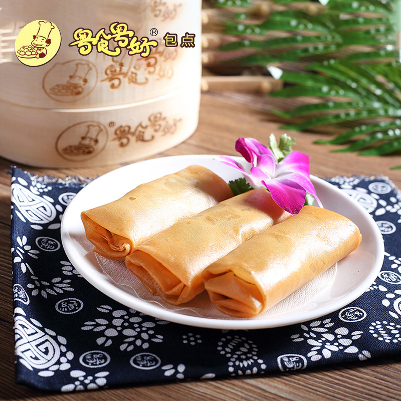Spring Roll with Three Ingredients, Cantonese Style, Tea House Snack, Semi-finished Spring Rolls, Food Material, Frozen Food, Factory Direct Sales