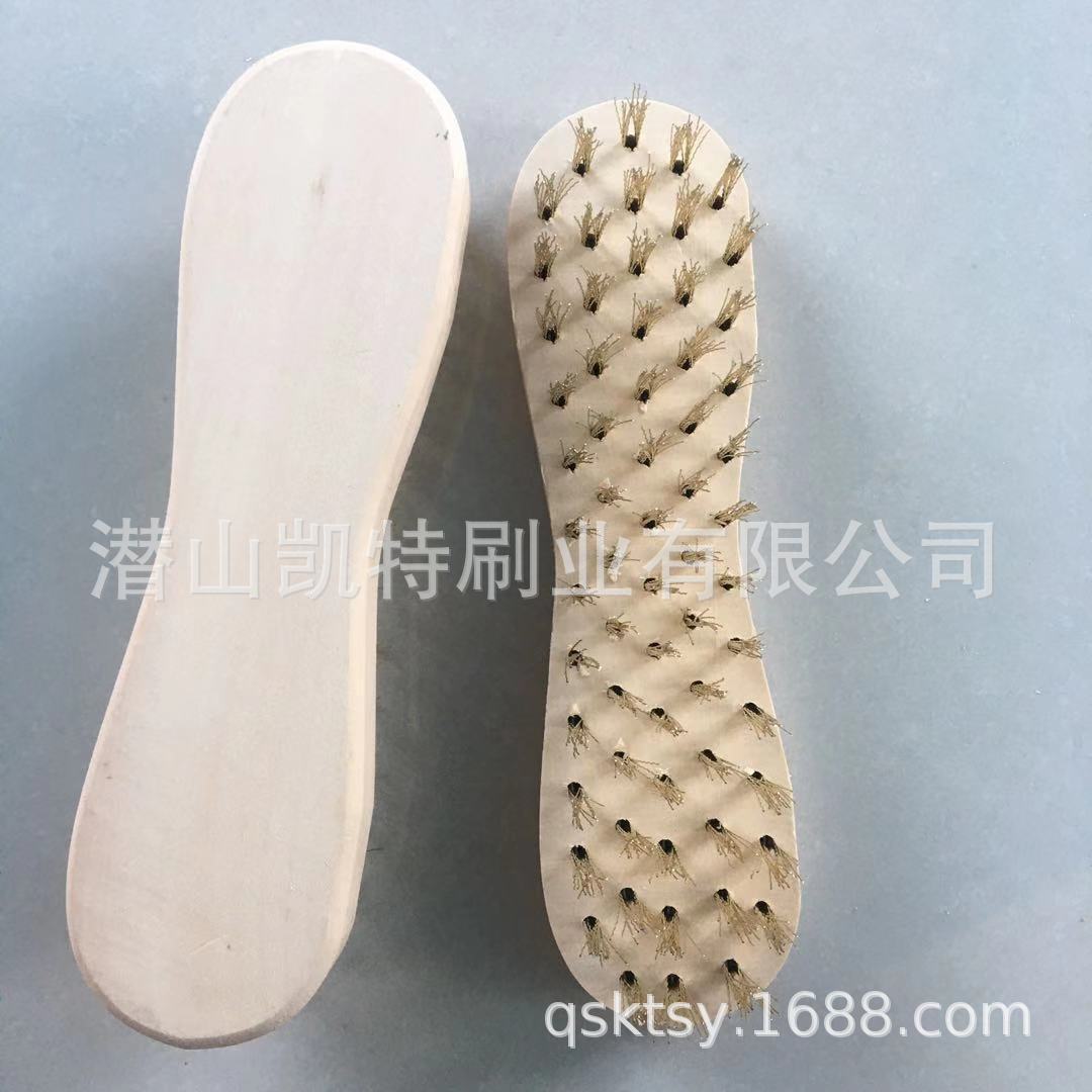 厂家直销  8字形镀铜木柄钢丝刷、黑钢丝刷 八字形鞋板刷