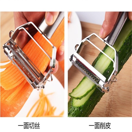 Stainless steel fruit vegetable potato grater grater slicer scraper three-in-one double-head plane manufacturer