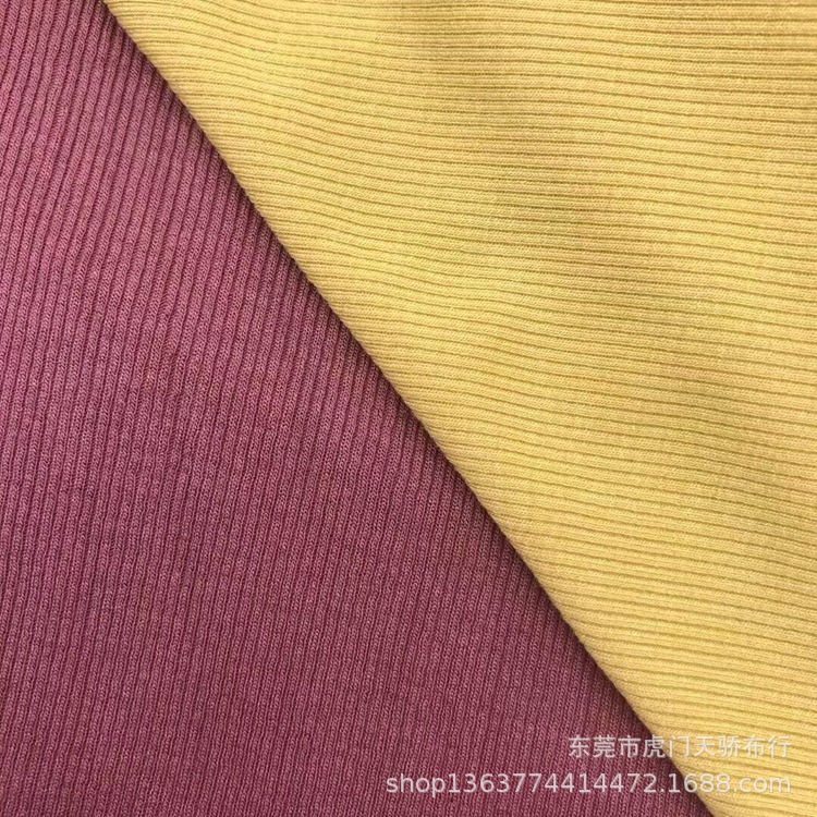 现货供应新款针织人棉法国罗纹 180克人棉抗起球2*2TR罗纹开衫料