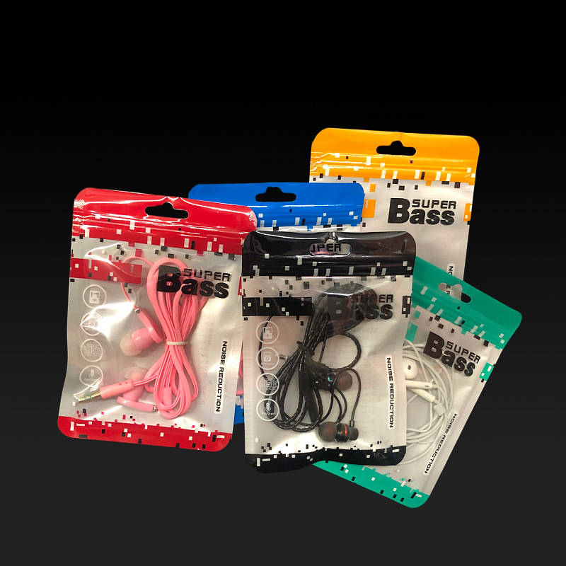 新款耳机线包装袋 彩色耳机包装袋 面条耳机线袋彩色 国产袋子