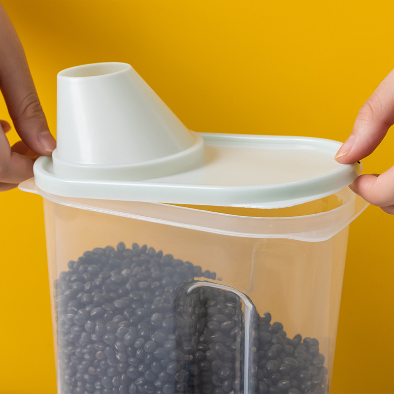 Jarra sellada de calidad alimentaria caja de almacenamiento de grano compartimento transparente cocina frijoles productos secos botella jarra de almacenamiento de grano