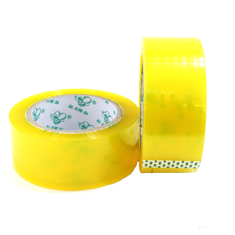 Cinta de embalaje transparente, cinta de flejado logística en rollo grande, cinta de advertencia amarilla