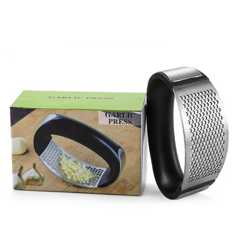 Acero inoxidable arco ajo prensa manual de la prensa de ajo creativo ajo Twister cocina ajo amoladora herramienta de cocina ajo prensa