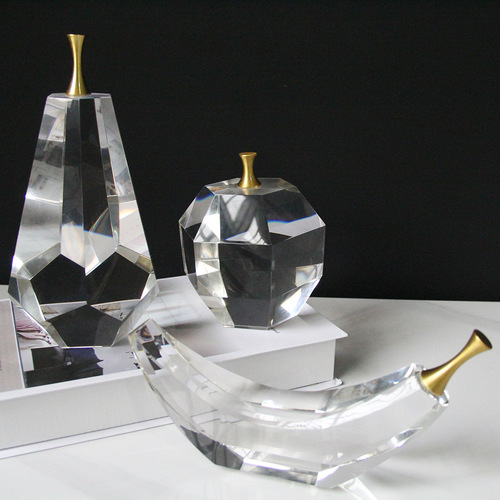 Modern simple light luxury fruit crystal creative ornaments sales center model room living room bedroom soft decorations