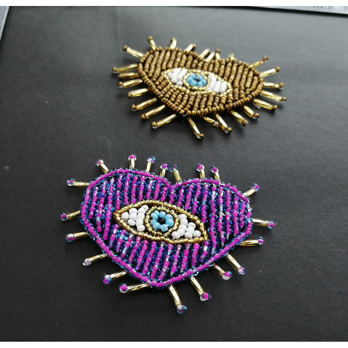 鑫宇新款热卖手工钉珠米珠桃心布贴 大量现货服装辅料装饰品DIY