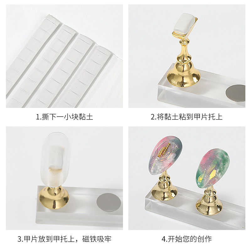 Japonés de uñas titular de tablero de ajedrez soporte de acrílico soporte de exhibición práctica de uñas titular de cristal base de uñas soporte de práctica