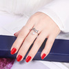 Fashionable elegant zirconium with bow, one size ring from pearl, micro incrustation, wholesale