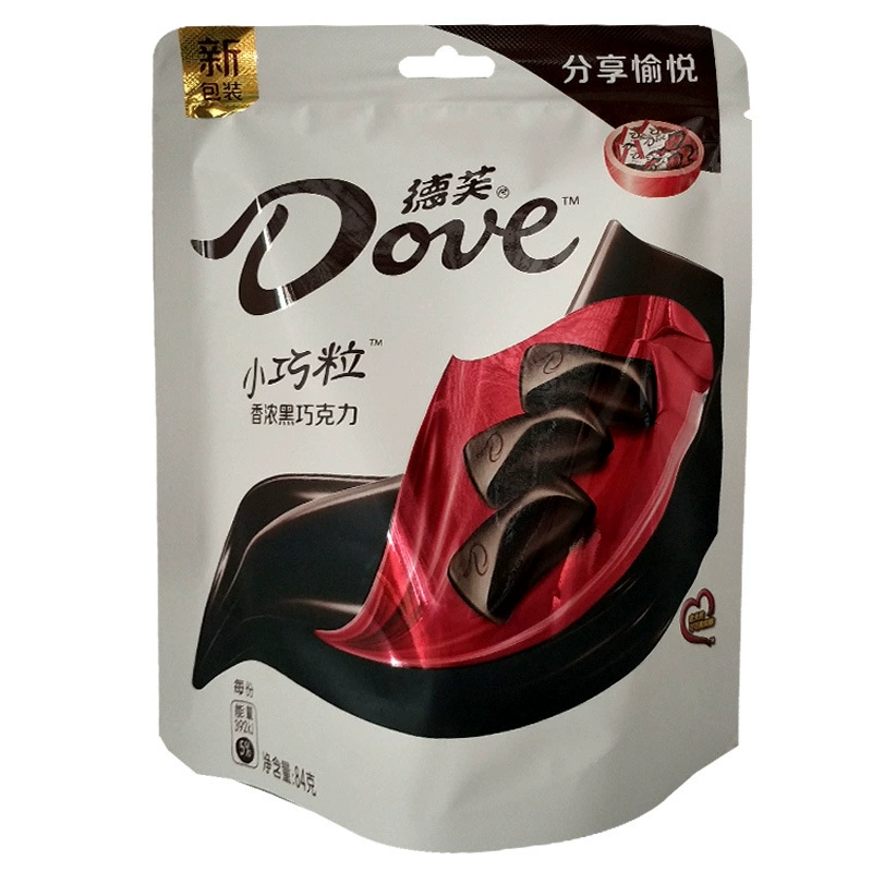 Плиточный мелкий шоколад (Dove) 84 г, пакет — шелковистый молочный и ассорти (сливочный, тёмный, фундук)