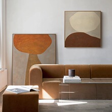 北欧简约沙发背景墙装饰画现代抽象复古文艺玄关挂画客厅ins风格