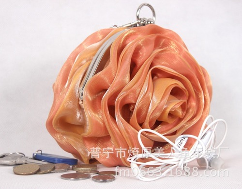 Silk 3D Flower Women's Bag | Japanese-Korean Evening Gown & Party Handbag | Bridal Tote with Elegant Floral Design | Wedding Celebration Purse