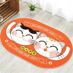 Cartoon Kitchen Entrance Bathroom Elliptical Money Cat Mat Door Mat Bedroom Main Entrance Mat House Entrance Entrance Mat