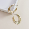 Metal earrings for beloved, wavy design accessory, simple and elegant design