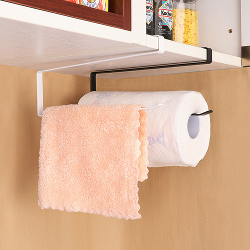 No-punch kitchen paper towel holder wall-mounted lazy paper roll holder rag hanger plastic wrap storage rack cabinet hanger