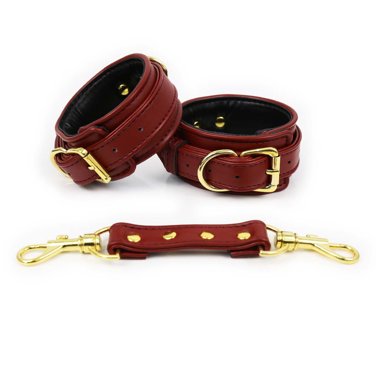 Productos sexuales para parejas, esposas de cuero para manos y pies, esposas de doble capa de esponja de PU, ataduras para manos y pies, juguetes alternativos. image 17