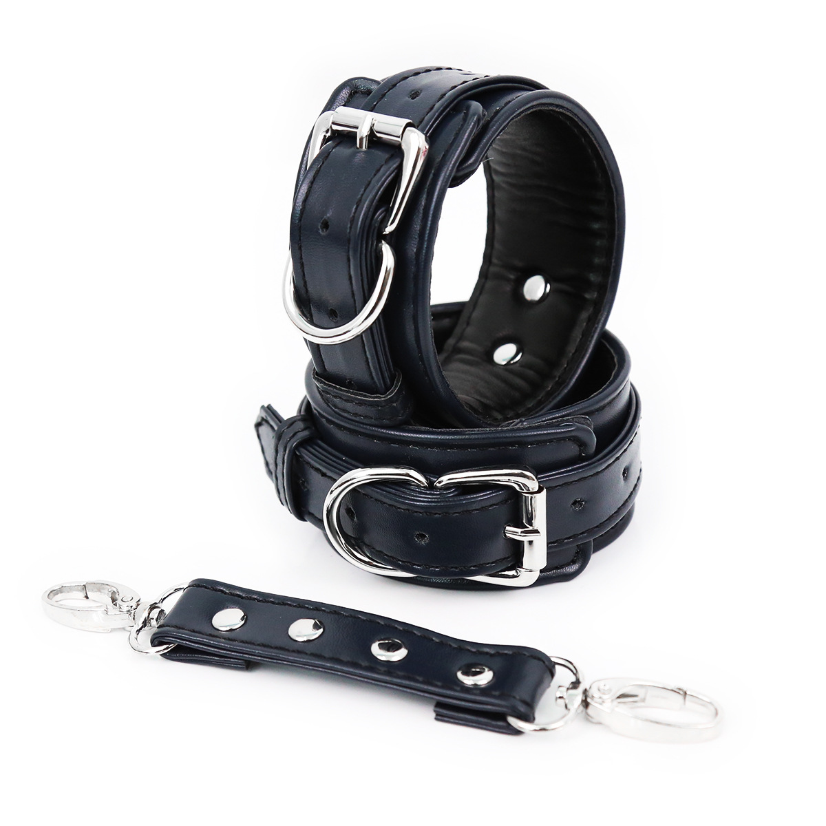 Productos sexuales para parejas, esposas de cuero para manos y pies, esposas de doble capa de esponja de PU, ataduras para manos y pies, juguetes alternativos. image 7