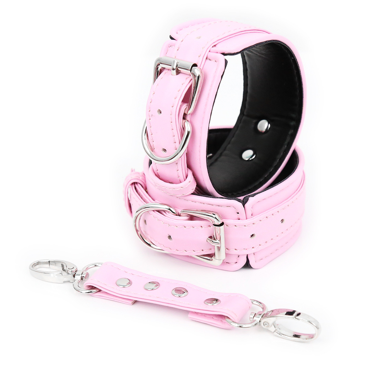 Productos sexuales para parejas, esposas de cuero para manos y pies, esposas de doble capa de esponja de PU, ataduras para manos y pies, juguetes alternativos. image 13