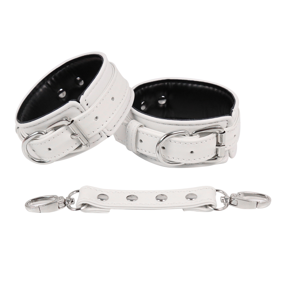 Productos sexuales para parejas, esposas de cuero para manos y pies, esposas de doble capa de esponja de PU, ataduras para manos y pies, juguetes alternativos. image 19