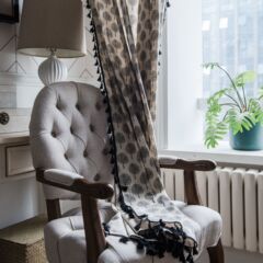 American country tassel small tree printed small window kitchen curtain cotton and linen curtains finished semi-shading bay window single-piece manufacturer