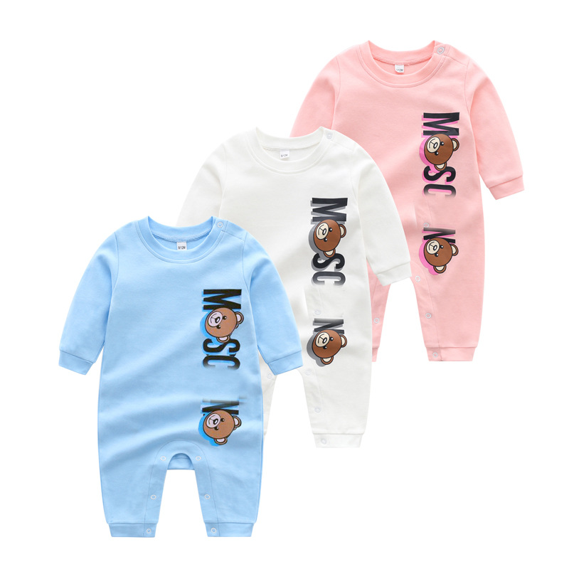One-piece delivery foreign trade new baby one-piece romper pure cotton spring and autumn newborn male and female baby long sleeve romper