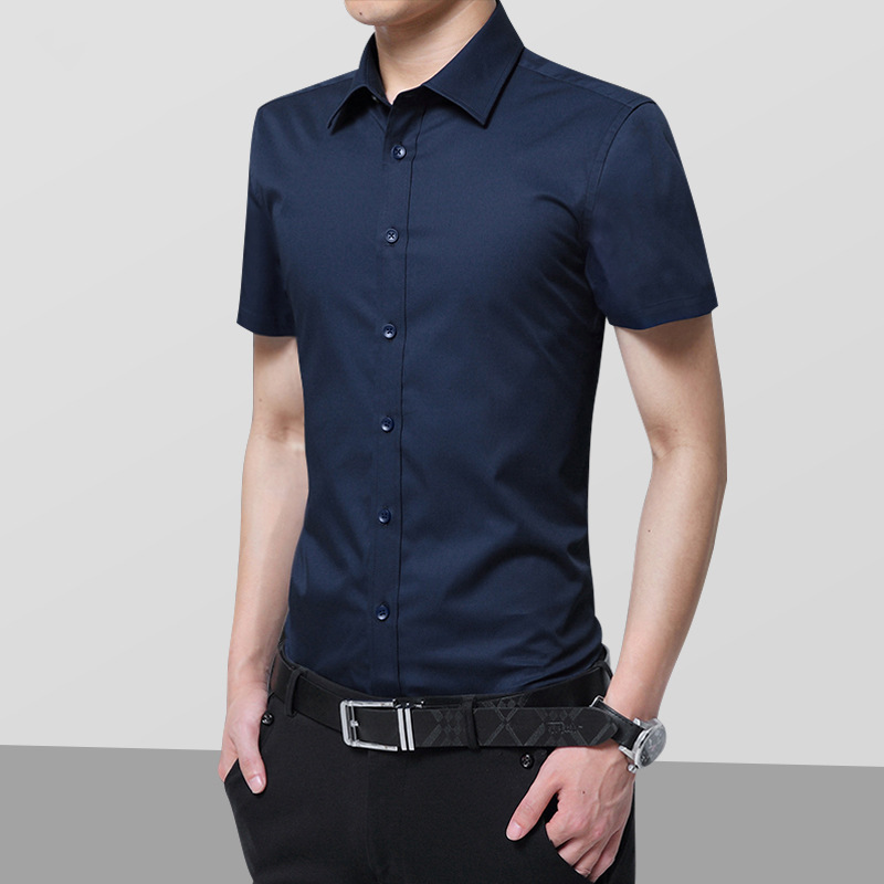 Short -sleeved dark blue