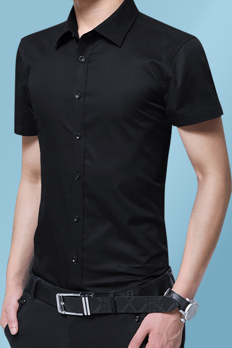 Black, with short sleeve