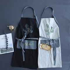 Modern and simple ins-style kitchen halter neck, water-proof, oil-proof and anti-fouling apron, printable couple apron