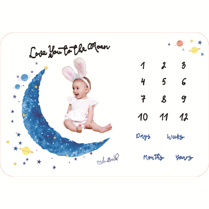 Baby Milestone Blanket Baby Month Photo Background Cloth Newborn Photography Blanket Props Blanket Wholesale