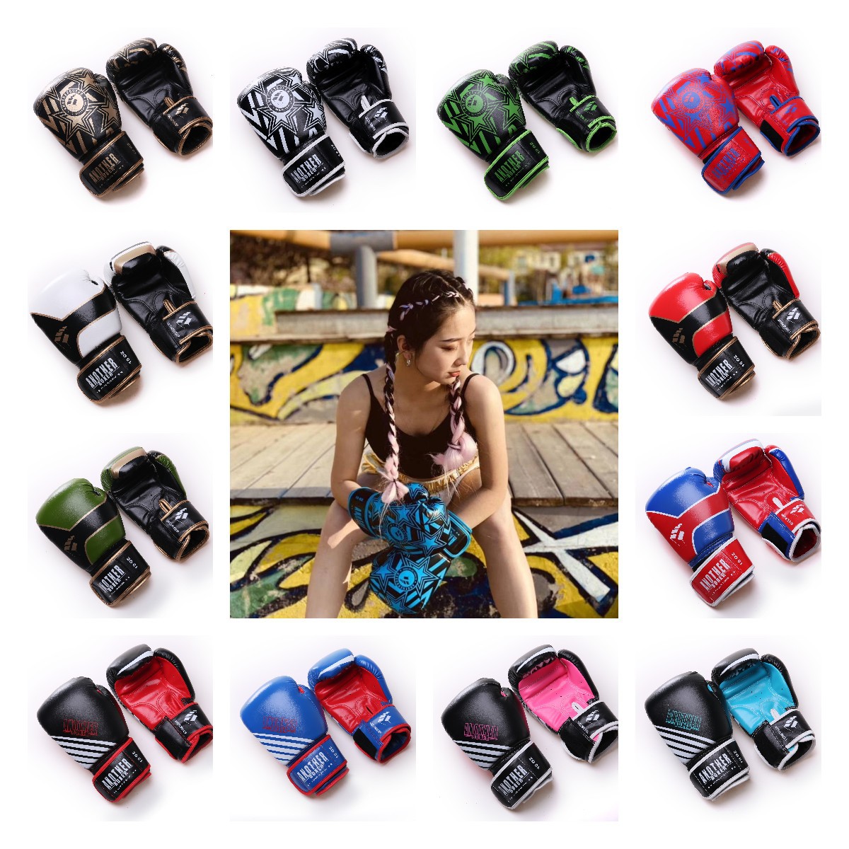 ANOTHERBOXER Adult Sanda Children's Knuckles Men and Women's Free Fight Training Thai Sandbag Boxing Gloves