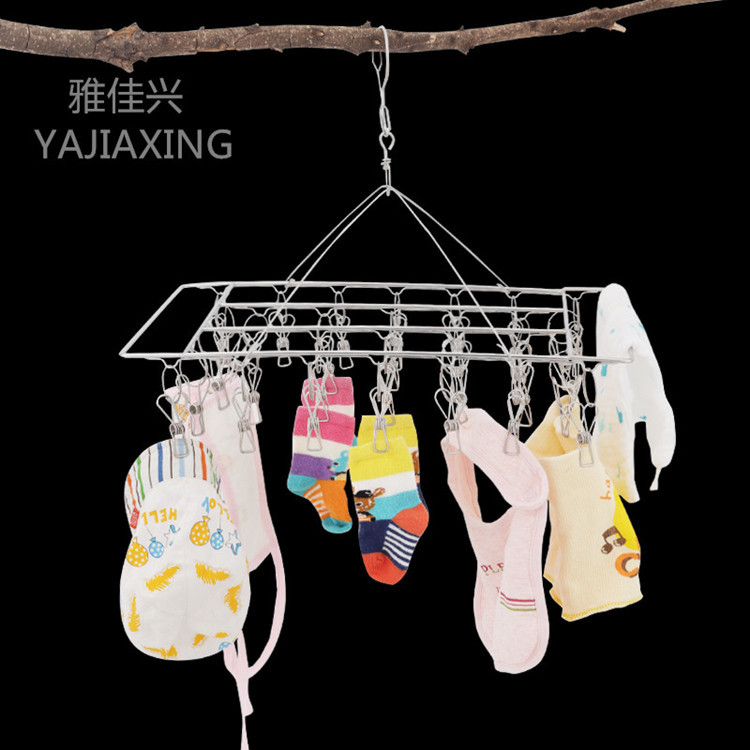 Yajiaxing Stainless Steel Square Clothes Drying Rack with Clip, Fixed Type, Non-Retractable, Non-Foldable, Exclusively for Cross-Border Supply