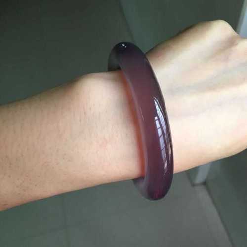 Manufacturer wholesale Brazilian Imperial Purple Chalcedony Round Bar Bracelet Purple Chalcedony Jade Bracelet