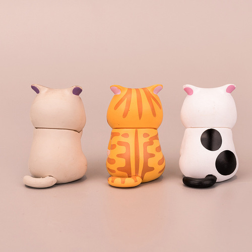 3 types of face-covering cat figures, wholesale animation peripheral cat ornaments, cake dolls, street stalls, trendy cartoon toys