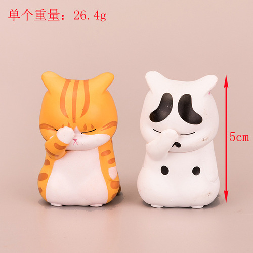 3 types of face-covering cat figures, wholesale animation peripheral cat ornaments, cake dolls, street stalls, trendy cartoon toys