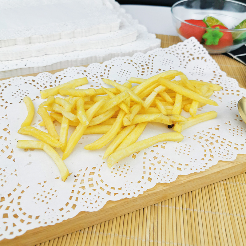 Suministro directo de fábrica de papel de fondo de flores de papel absorbente de aceite papel de hornear pastel de papel de encaje cocina comida frita postre almohadilla de papel de eliminación de aceite