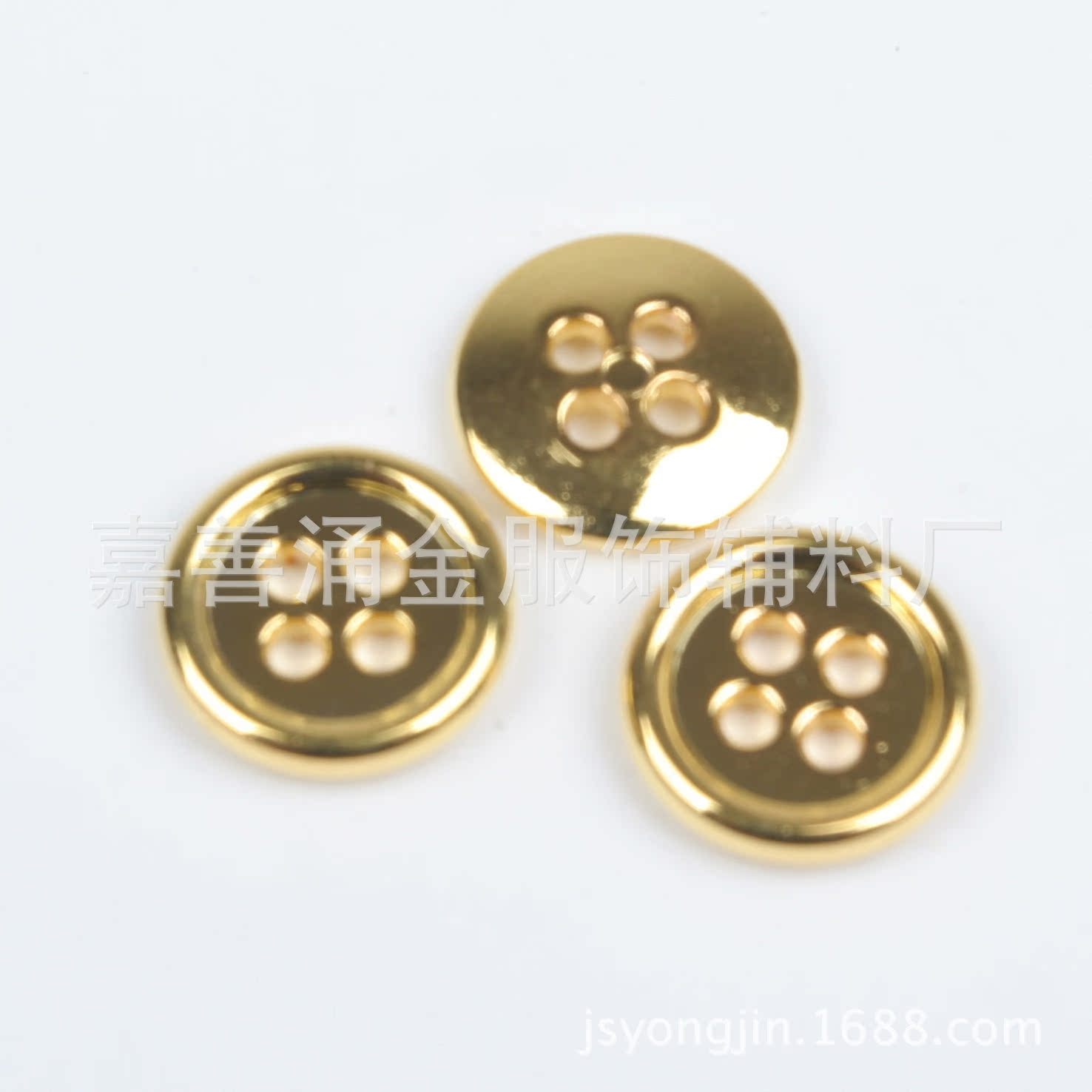 服装辅料钮扣ABS塑料纽扣电镀穿线四眼扣小西边盆型麻纱四眼