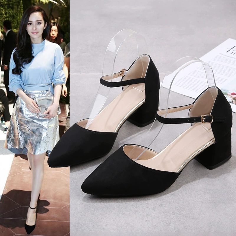 Комфортные сандалии с острым носком и высоким каблуком, корейский стиль, европейский стиль