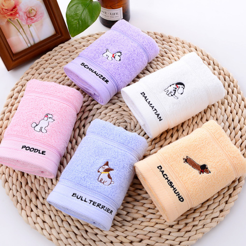 Clean & Pure Cotton Children's Towel Cartoon Cute Baby Towel Face Wash Kids Towel 100% Cotton Absorbent Towel Wholesale