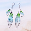 Long crystal earings, fresh earrings, gradient