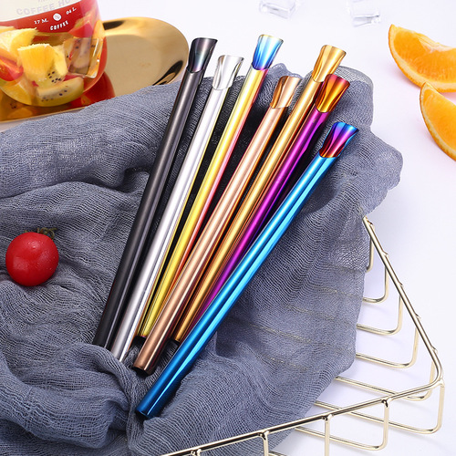 Cross-border exclusive supply of new 304 stainless steel straws, food-grade creative pearl milk tea straw spoons, smoothie straws