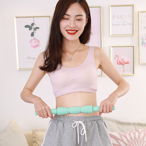 Hand-held massage equipment, muscle-stretching stick, whole-body three-wheel roller yoga stick to relieve muscle pressure, directly supplied from the manufacturer