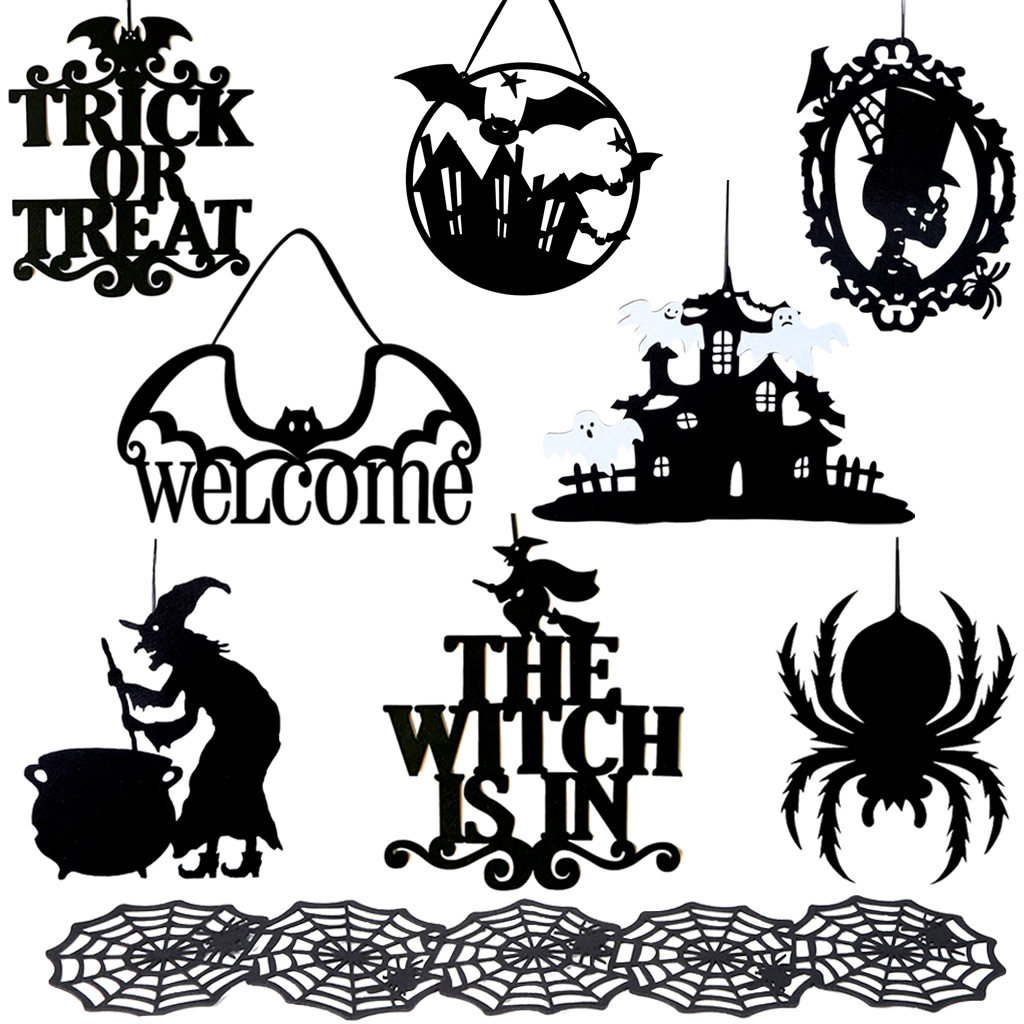 Fábrica al por mayor no tejido de Halloween puerta colgante y decoraciones de pared suministros de fiesta decoración colgante artesanía al por mayor