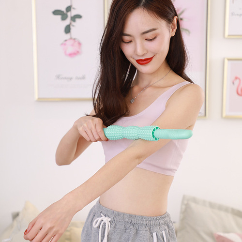 Hand-held massage equipment, muscle-stretching stick, whole-body three-wheel roller yoga stick to relieve muscle pressure, directly supplied from the manufacturer