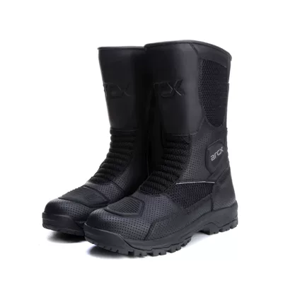 Yakushi L60686/Arcx Breathable Motorcycle Black Shoes Men's High-Top Cowhide Knight Shoes Racing Boots (Motorcycle Safety Supplies) - black-39