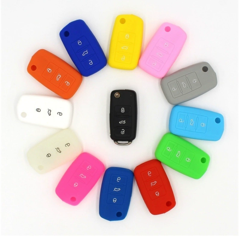 Производитель на складе применим Volkswagen 3-ключевой автомобильный чехол для ключей силиконовый чехол для ключей мягкий резиновый чехол для ключей