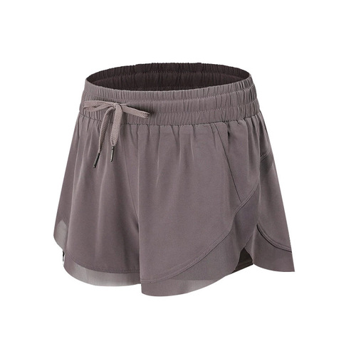 Summer breathable quick-dry women's plus-size non-revealing yoga pants marathon running fitness three-in-one shorts