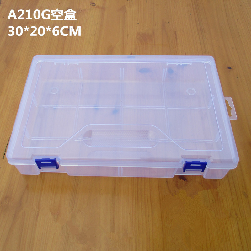 锁扣无格PP空盒透明塑料收纳盒无插片有盖五金工具包装收纳储物