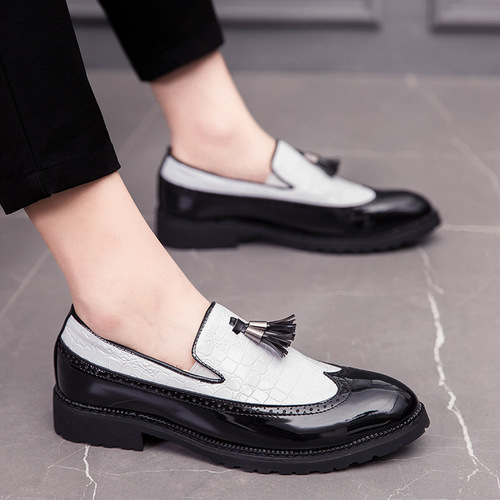 Men's Block Oxford Polka Dot Shoes Large Size Trendy Shoes Seasonal Fashion Retro British Style Casual Leather Shoes